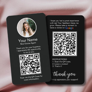Google Review Geschäftskarte mit Foto und QR-Code Visitenkarte