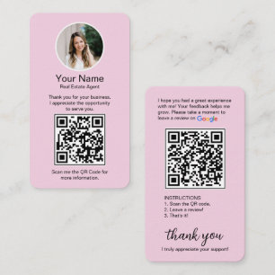 Google Review Geschäftskarte mit Foto und QR-Code Visitenkarte
