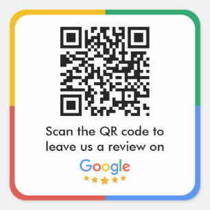 Google Review Link QR Code Quadratischer Aufkleber