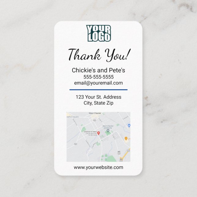 Google Review mit Map & QR Code Link Template Visitenkarte (Rückseite)