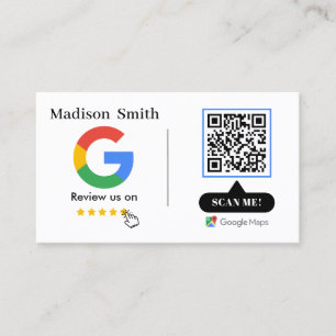 Google Review mit QR Code Link Business Card Visitenkarte