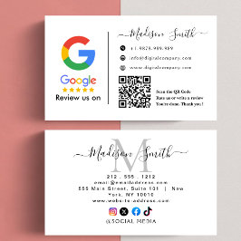 Google Review mit QR Code Link Business Card Visitenkarte