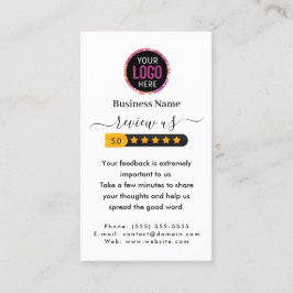 Google Review mit QR Code Link Business Card Visitenkarte