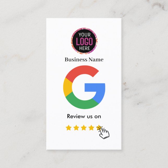 Google Review mit QR Code Link cg Business Card Visitenkarte (Vorderseite)