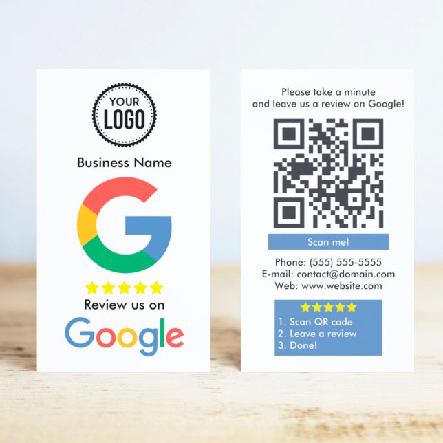 Google Review mit QR-Code Link Visitenkarte (Von Creator hochgeladen)