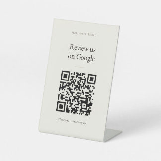 Google Review Podestschild - Klassisches Creme Sockelschild