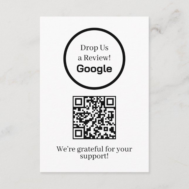 Google Review QR | Business Feedback Link Begleitkarte (Vorderseite)