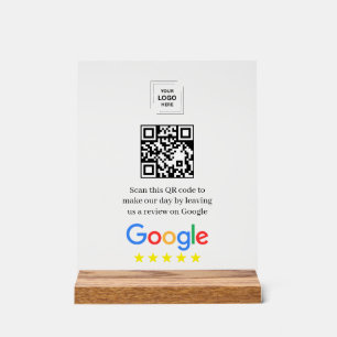 Google Review QR Code Acryl Display Stil Acrylschild