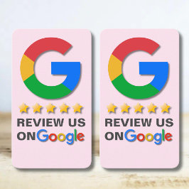 Google Review QR Code Blush Pink Stich zur Überprü Visitenkarte