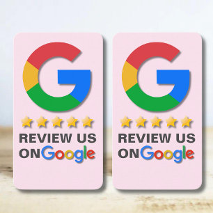 Google Review QR Code Blush Pink Stich zur Überprü Visitenkarte