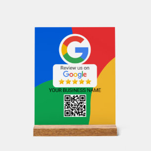 Google Review QR Code Farbige Geschäftslösung Acrylschild