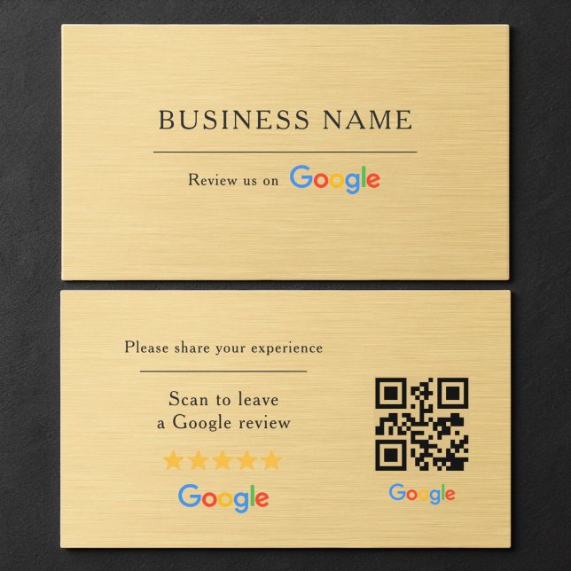 Google Review QR Code Faux Metallic Gold Visitenkarte (Von Creator hochgeladen)