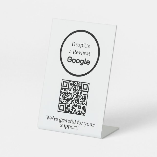 Google Review QR-Code | Feedback für kundenspezifi Sockelschild (Vorderseite)