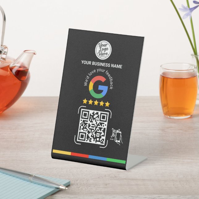 Google Review QR-Code Firmenname Sockelschild (In SItu)