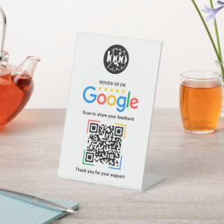 Google Review QR-Code Geschäft personalisiert Sockelschild