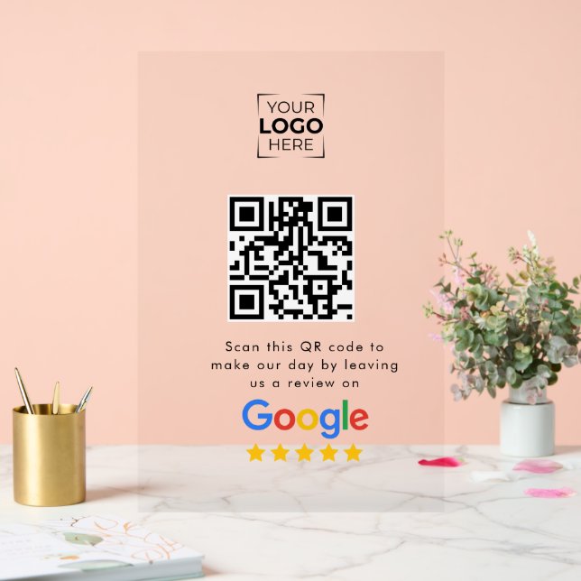 Google Review QR-Code Geschäftskritik  Acrylschild (Hochzeit)