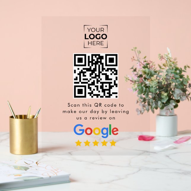 Google Review QR-Code Geschäftskritik  Acrylschild (Hochzeit)