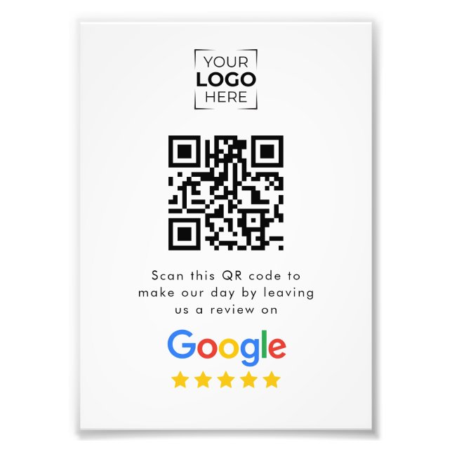 Google Review QR-Code Geschäftskritik  Fotodruck (Vorne)