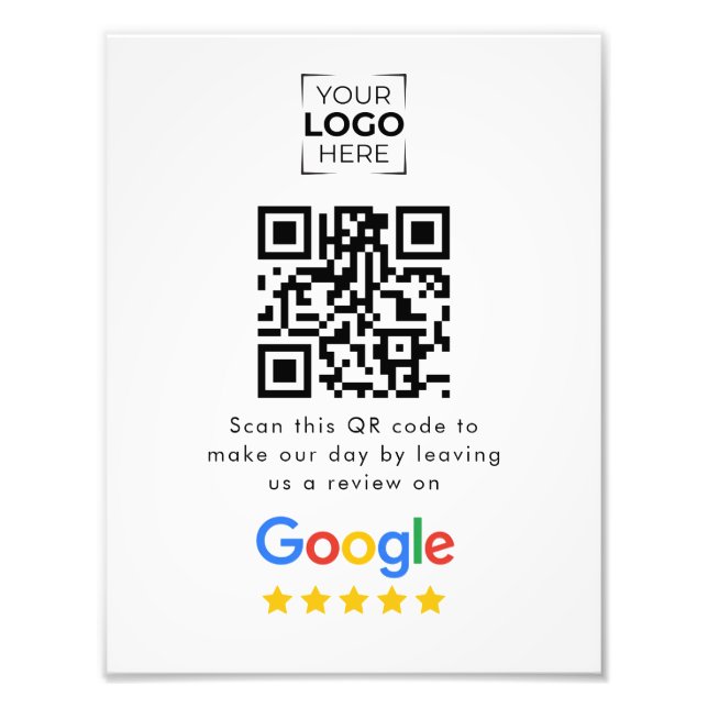Google Review QR Code Geschäftskritik  Fotodruck (Vorne)