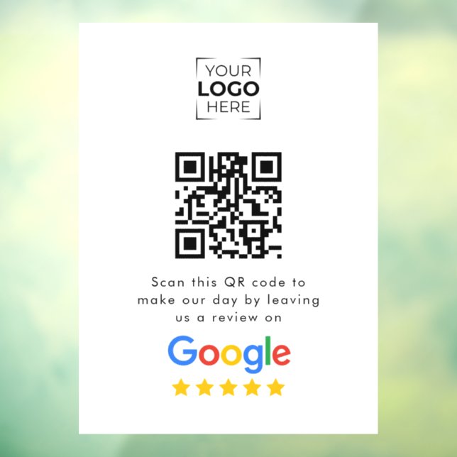 Google Review QR Code Geschäftskundenbewertung  Fensteraufkleber (Blatt 3)
