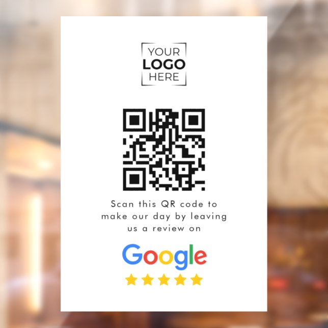 Google Review QR Code Geschäftskundenbewertung  Fensteraufkleber (Blatt 2)