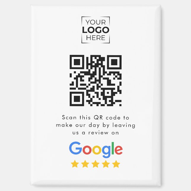 Google Review QR Code Geschäftskundenbewertung  Magnet (Vorderseite)