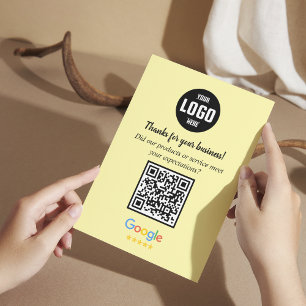Google Review QR-Code-Karten Geschäftseinschluss Begleitkarte