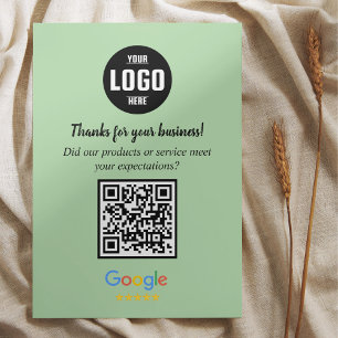 Google Review QR-Code-Karten Geschäftseinschluss Begleitkarte