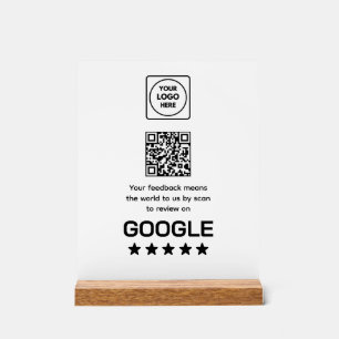 Google Review QR Code   Moderne Geschäftsauslage Acrylschild