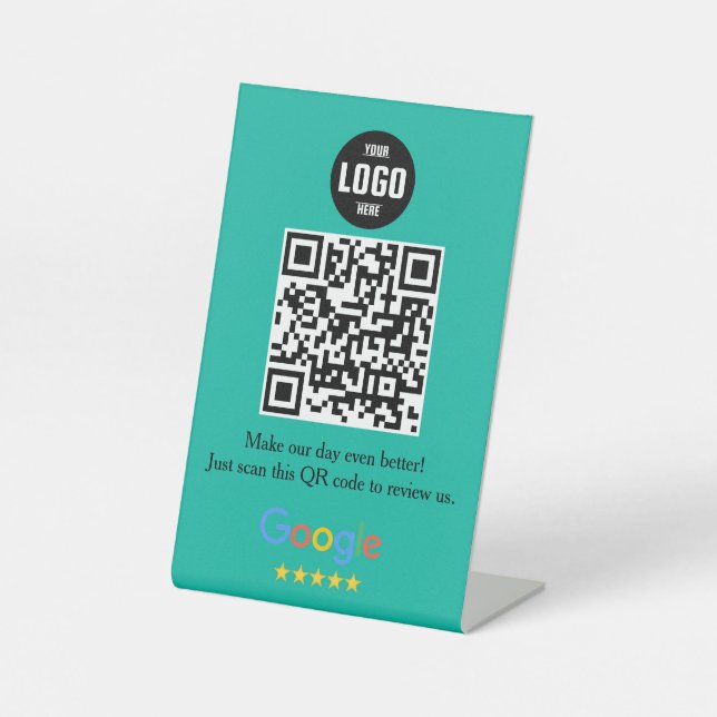 Google Review QR Code Pedestsign for Business Sockelschild (Vorderseite)