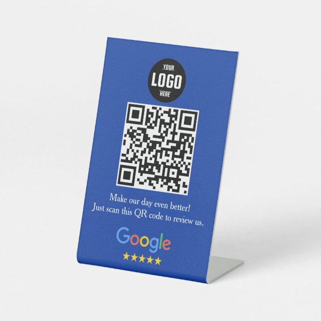 Google Review QR Code Pedestsign for Business Sockelschild (Vorderseite)