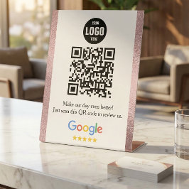 Google Review QR Code Pedestsign for Business Sockelschild