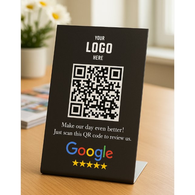 Google Review QR Code Pedestsign for Business Sockelschild (Google Review QR Code Pedestal Sign for Business)
