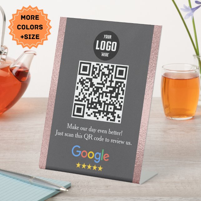Google Review QR Code Pedestsign for Business Sockelschild (Google Review QR Code Pedestal Sign for Business)