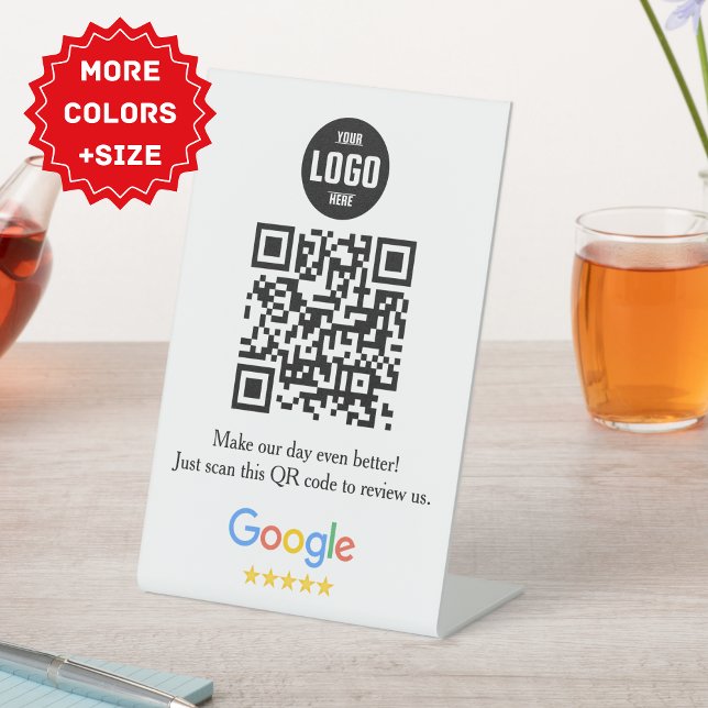 Google Review QR Code Pedestsign for Business Sockelschild (Google Review QR Code Pedestal Sign for Business)