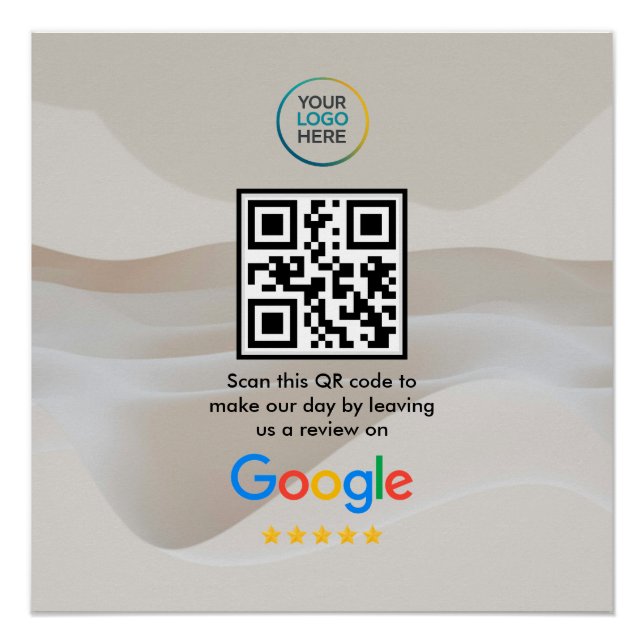 Google Review QR Code Poster | Modern Business Sig (Vorderseite)