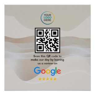 Google Review QR Code Poster Moderne Geschäftssi