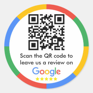 Google Review QR Code Runder Aufkleber