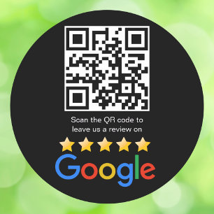 Google Review QR Code Scan Me Runder Aufkleber