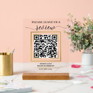 Google Review QR Code Sign - Personalisiertes Gesc Acrylschild