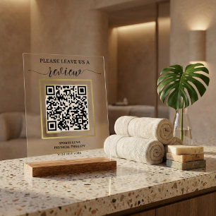 Google Review QR Code Sign - Personalisiertes Gesc Acrylschild