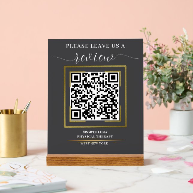 Google Review QR Code Sign - Personalisiertes Gesc Acrylschild (Hochzeit)