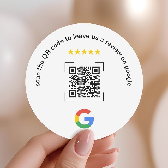 Google Review QR Code Small Business Promotional Runder Aufkleber (Von Creator hochgeladen)