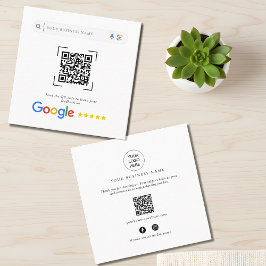 Google Review QR Code social Media Promotional Quadratische Visitenkarte