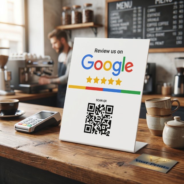 Google Review QR-Code-Standee Sockelschild (Google Review QR Code Standee Pedestal Sign
)