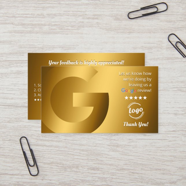 Google Review QR-Code Visitenkarte (Vorderseite/Rückseite Beispiel)