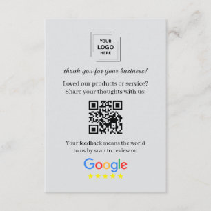 Google Review QR Kundenfeedback Einsteckkarte Begleitkarte