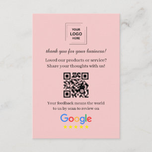 Google Review QR Kundenfeedback Einsteckkarte Begleitkarte