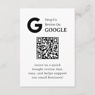 Google Review QR Link für Geschäftsbewertungen Begleitkarte