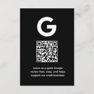 Google Review QR Link für Geschäftsbewertungen Begleitkarte